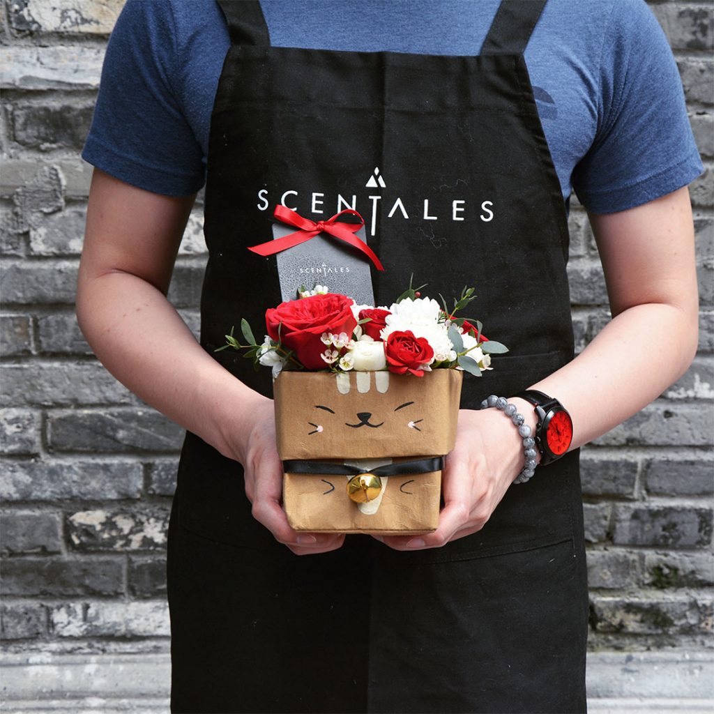 scentales milk tea flower kraft bag