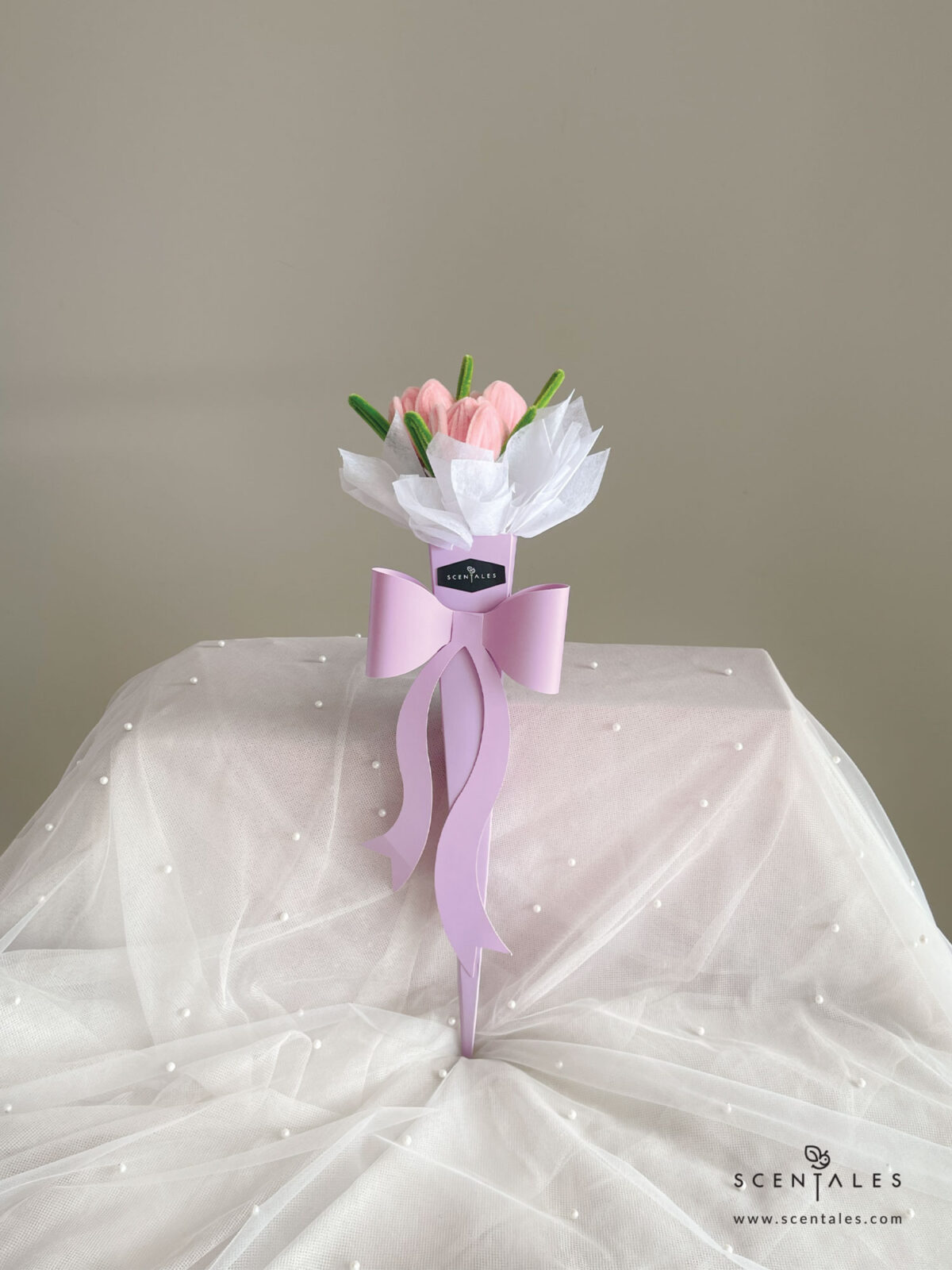 Handmade pink tulip