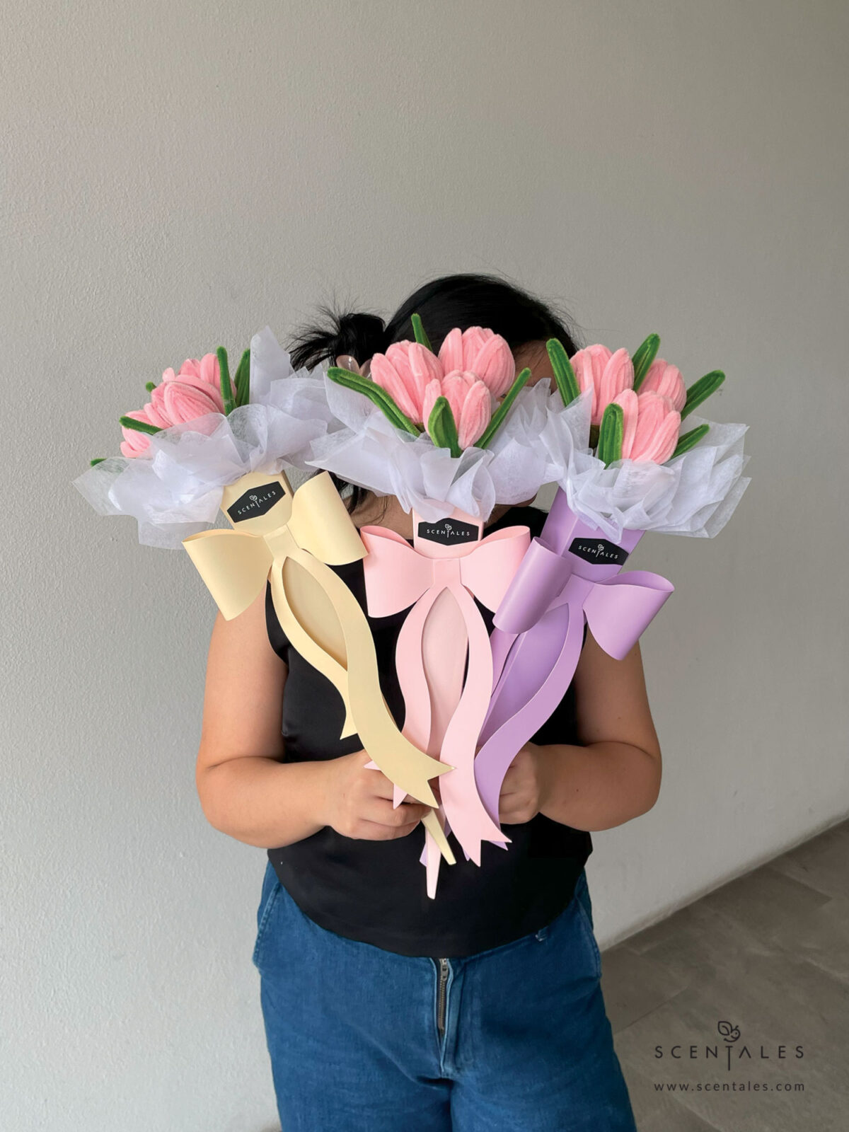 Handmade pink tulip