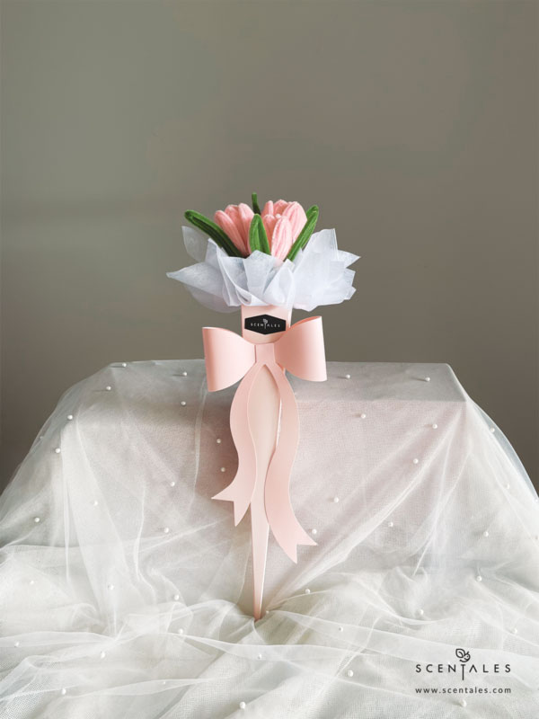 Handmade pink tulip