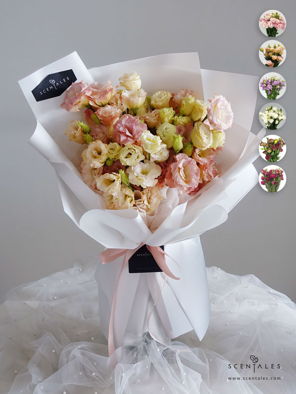 morning-glow-fresh-flower-bouquet-04-600x800 (Pre-order) Eustoma Flower Bouquet - Image 1