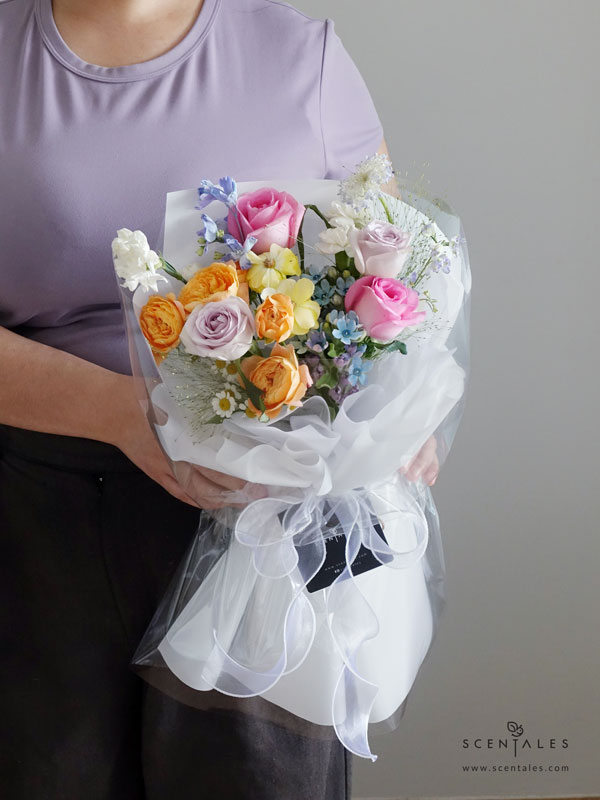 galaxy-garden-fresh-flower-bouquet-02-600x800 (Aug Special) Galaxy Garden Flower Bouquet - Image 2